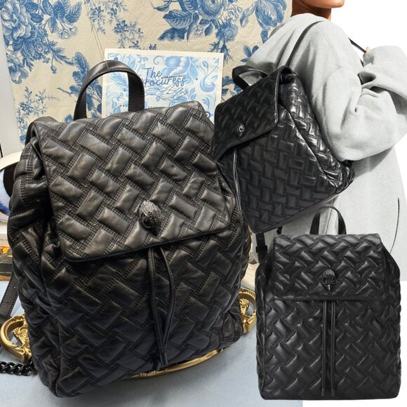 🆕 KURT GEIGER LONDON 🧿 NWOT Kensington Drench Backpack, Black Quilted Leather - Picture 1 of 16